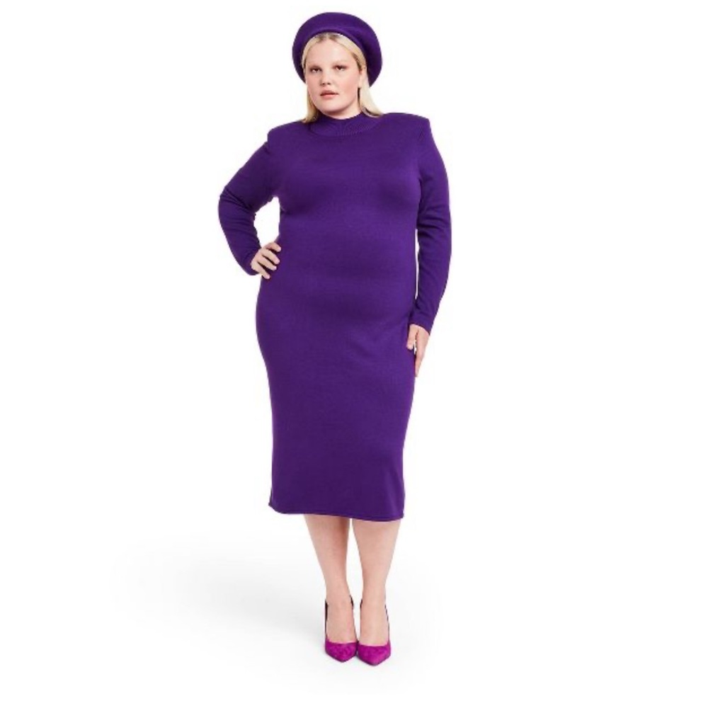Sergio Hudson Target Collection Strong Shoulder Sweater Midi Dress
